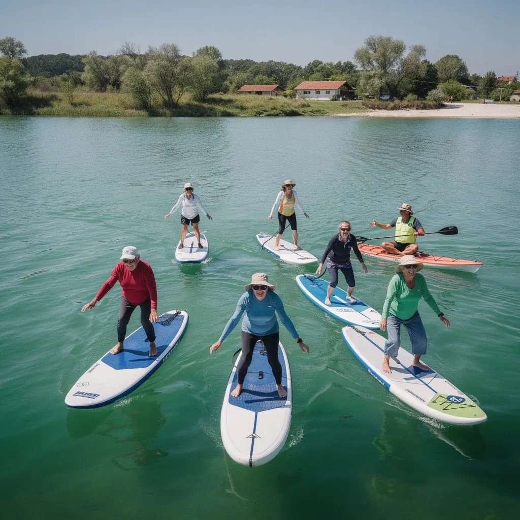 Старши хора, които практикуват йога за подобряване на баланса.