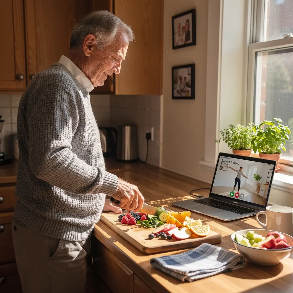 Панорамен изглед на възрастни, които се наслаждават на физическа активност на открито.